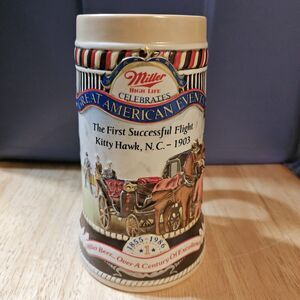 VTG Miller High Life THE FIRST SUCCESSFUL FLIGHT KITTY HAWK 1903 MUG STEIN